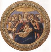 Madonna and child with six Angels or Madonna of the Pomegranate, Sandro Botticelli